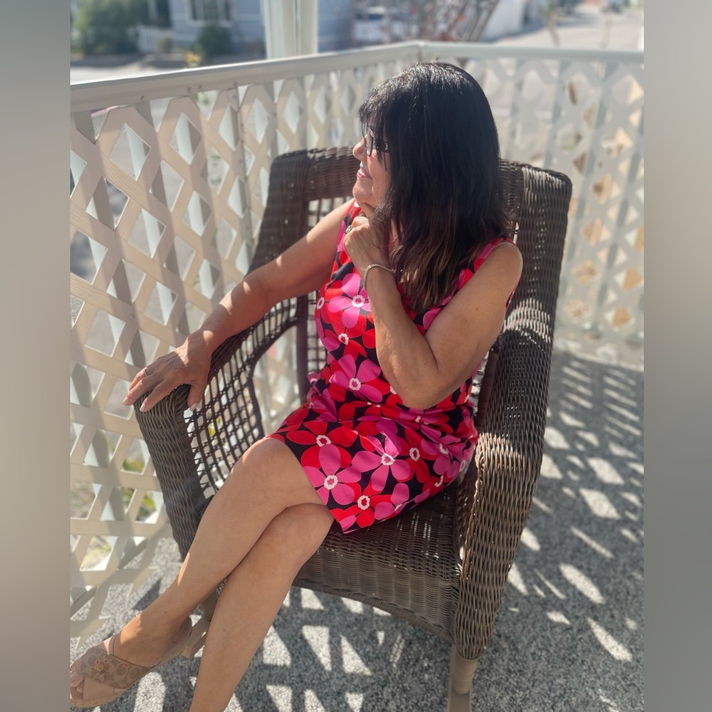 Vibrant Pink & Red Floral Shift Dress